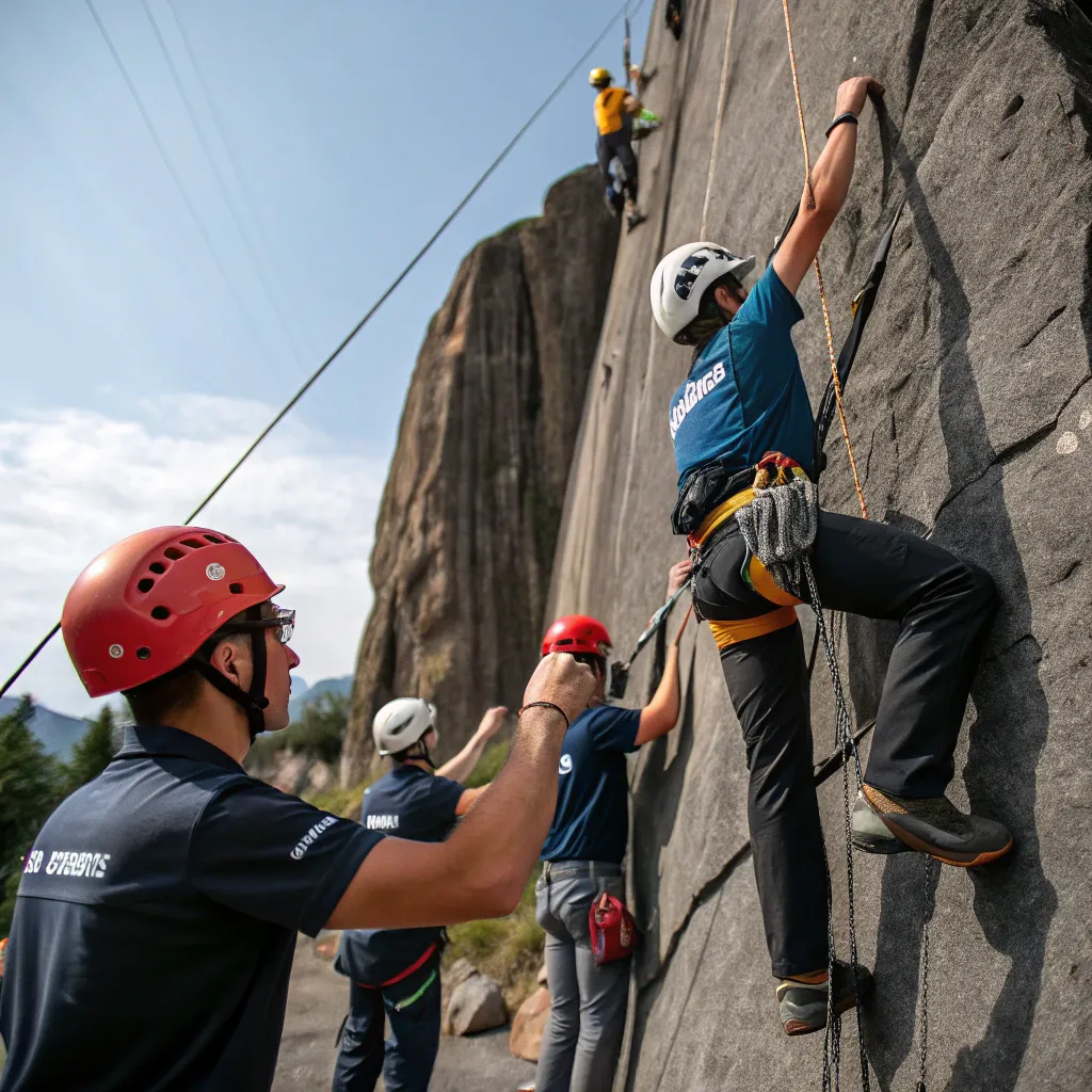 CRIVONEX team of instructors guiding a climbing session